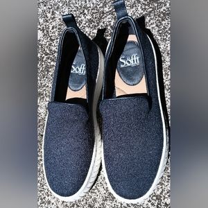 Sofft blue, leather interior, white sole office academic cushion support sz 8.5
